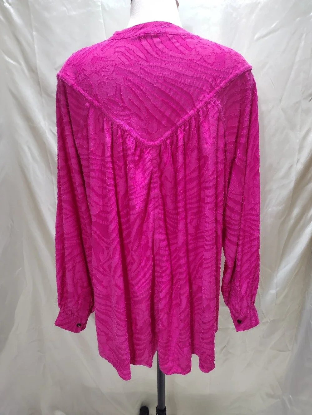 Free People Cant Stop Dreaming Tunic Top L Magenta Pink Floral Rose Oversized
